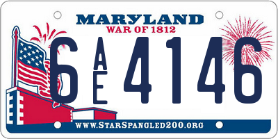 MD license plate 6AE4146