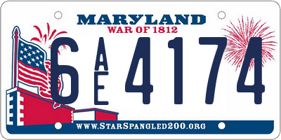MD license plate 6AE4174