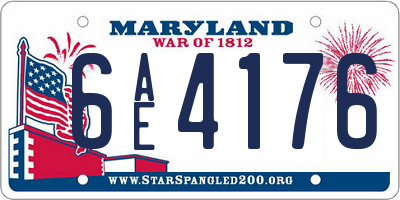 MD license plate 6AE4176
