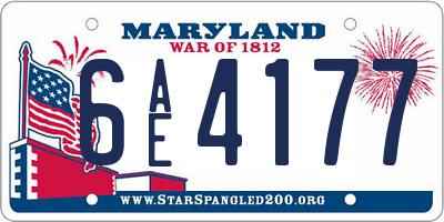 MD license plate 6AE4177