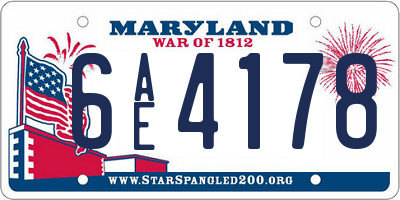 MD license plate 6AE4178