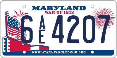MD license plate 6AE4207