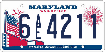 MD license plate 6AE4211