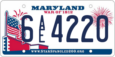 MD license plate 6AE4220