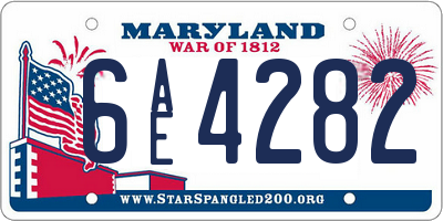MD license plate 6AE4282