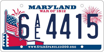 MD license plate 6AE4415