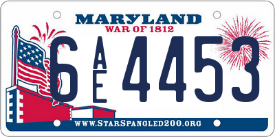 MD license plate 6AE4453
