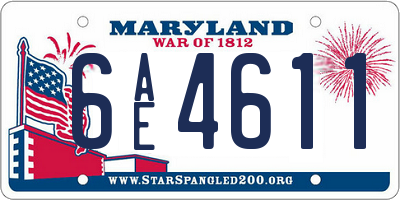 MD license plate 6AE4611