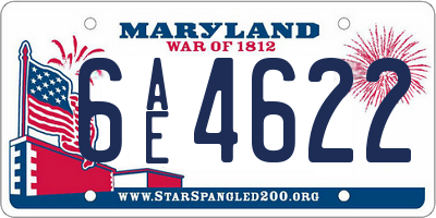 MD license plate 6AE4622