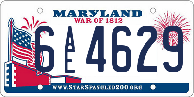 MD license plate 6AE4629