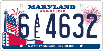 MD license plate 6AE4632