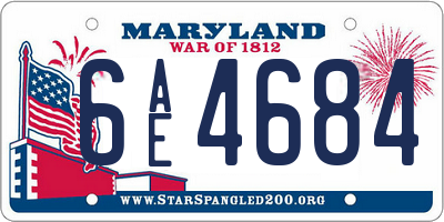 MD license plate 6AE4684