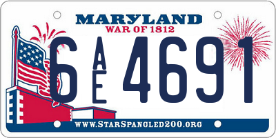 MD license plate 6AE4691