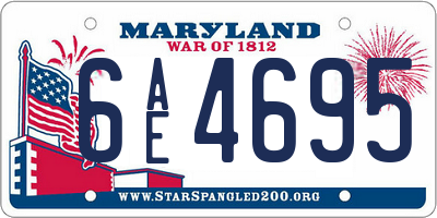 MD license plate 6AE4695