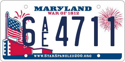 MD license plate 6AE4711