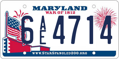 MD license plate 6AE4714