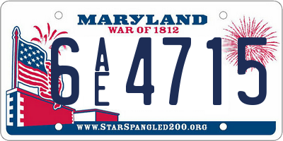 MD license plate 6AE4715
