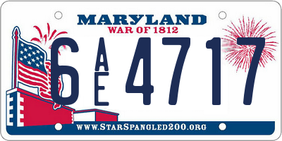 MD license plate 6AE4717