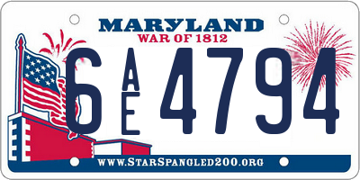 MD license plate 6AE4794