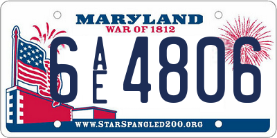 MD license plate 6AE4806