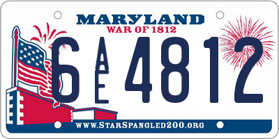 MD license plate 6AE4812