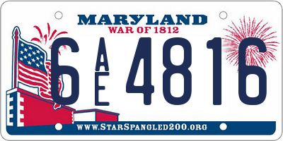MD license plate 6AE4816