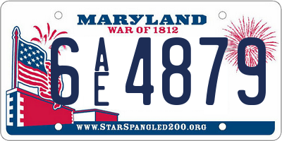 MD license plate 6AE4879