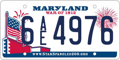 MD license plate 6AE4976