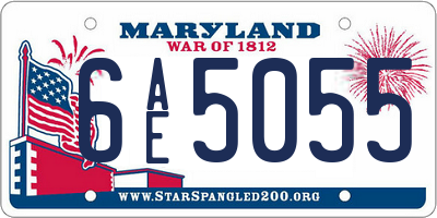 MD license plate 6AE5055