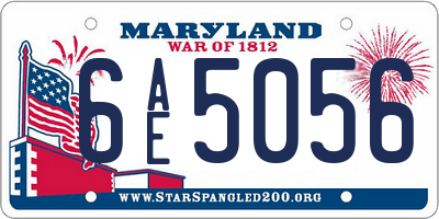 MD license plate 6AE5056