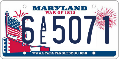 MD license plate 6AE5071