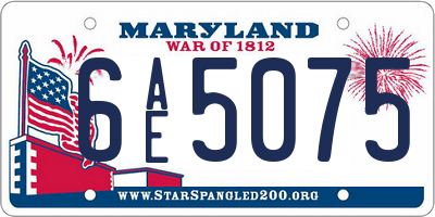 MD license plate 6AE5075
