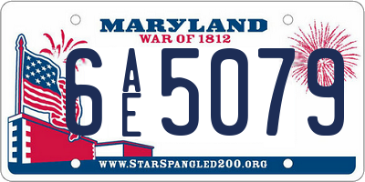 MD license plate 6AE5079