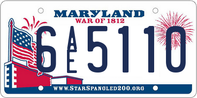 MD license plate 6AE5110