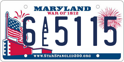 MD license plate 6AE5115