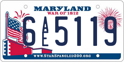 MD license plate 6AE5119