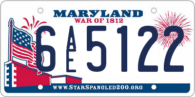 MD license plate 6AE5122