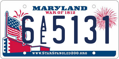 MD license plate 6AE5131
