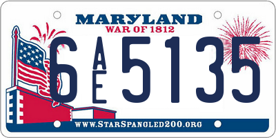 MD license plate 6AE5135
