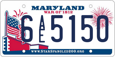 MD license plate 6AE5150