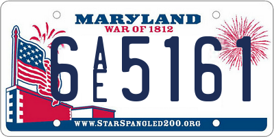 MD license plate 6AE5161