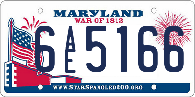 MD license plate 6AE5166