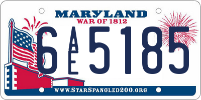 MD license plate 6AE5185