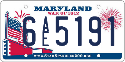MD license plate 6AE5191