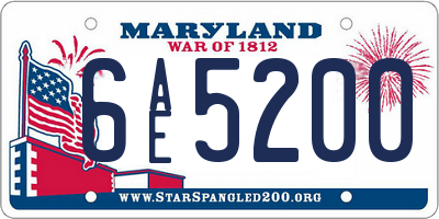 MD license plate 6AE5200