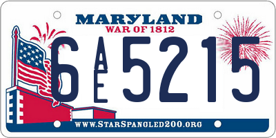MD license plate 6AE5215