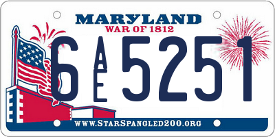 MD license plate 6AE5251