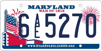 MD license plate 6AE5270