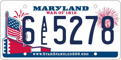 MD license plate 6AE5278