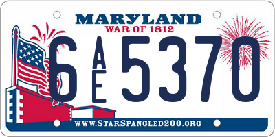 MD license plate 6AE5370